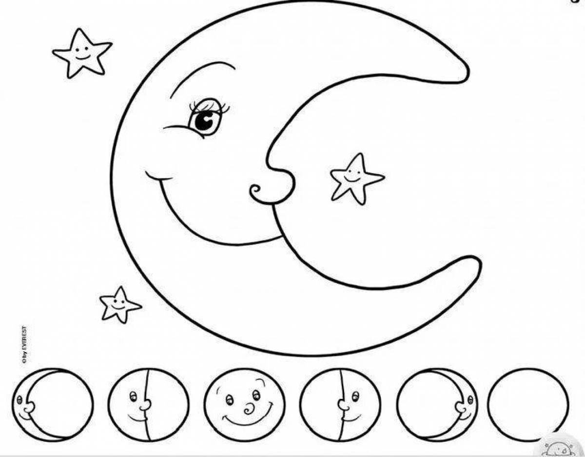 Нарисовать дом на луне 1 класс окружающий. Луна раскраска для детей. Луна картинка для детей раскраска. Месяц раскраска. Полумесяц раскраска для детей.