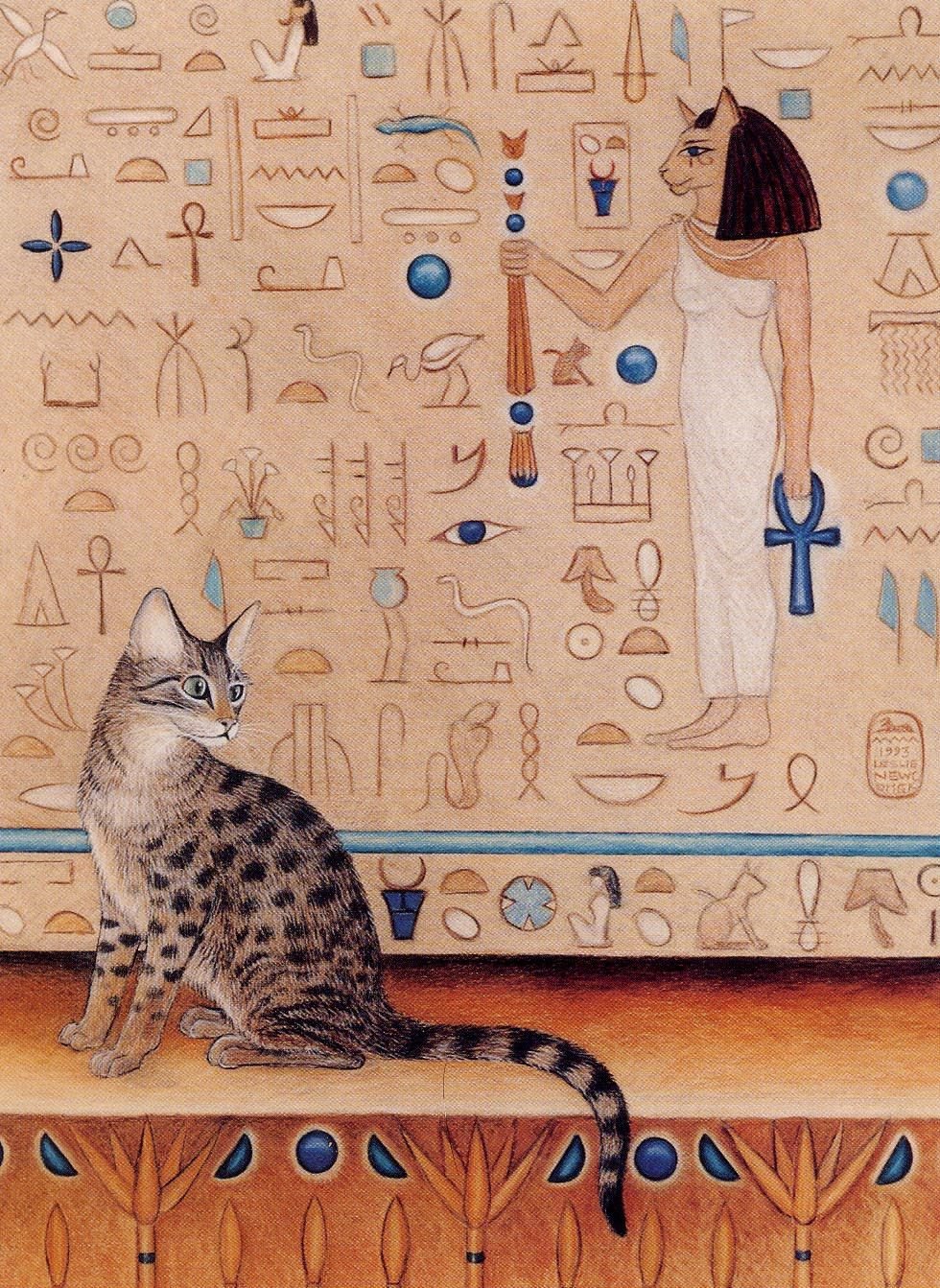 Египетский кот рисунок