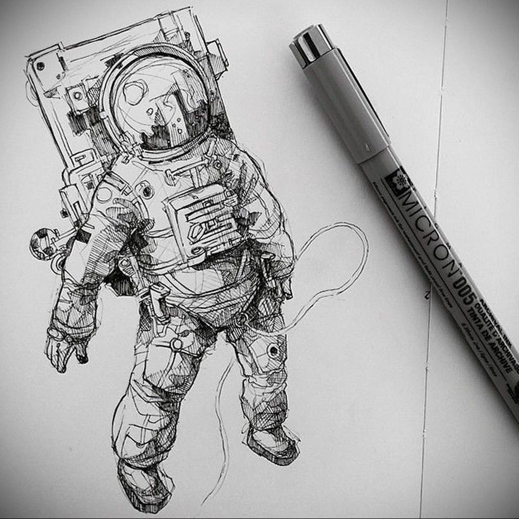 Рисунки космонавтов для срисовки