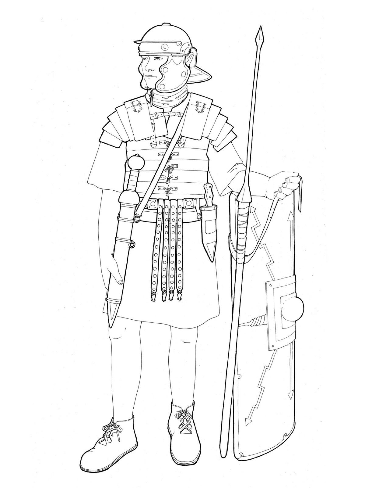 Рисунок римского воина карандашом