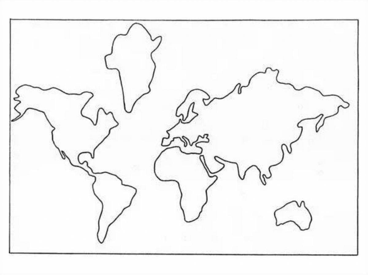 Карта материков распечатать