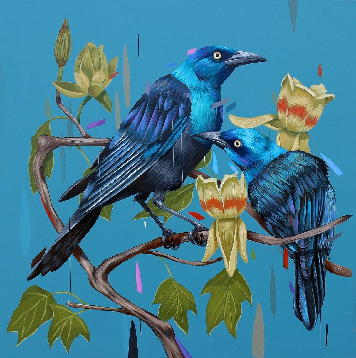 Две синие птицы. Фрэнк Гонсалес художник. Фрэнк Гонсалес художник картины птица. Франк Гонсалес птицы картины. Птицы акрилом Фрэнк Гонсалес.