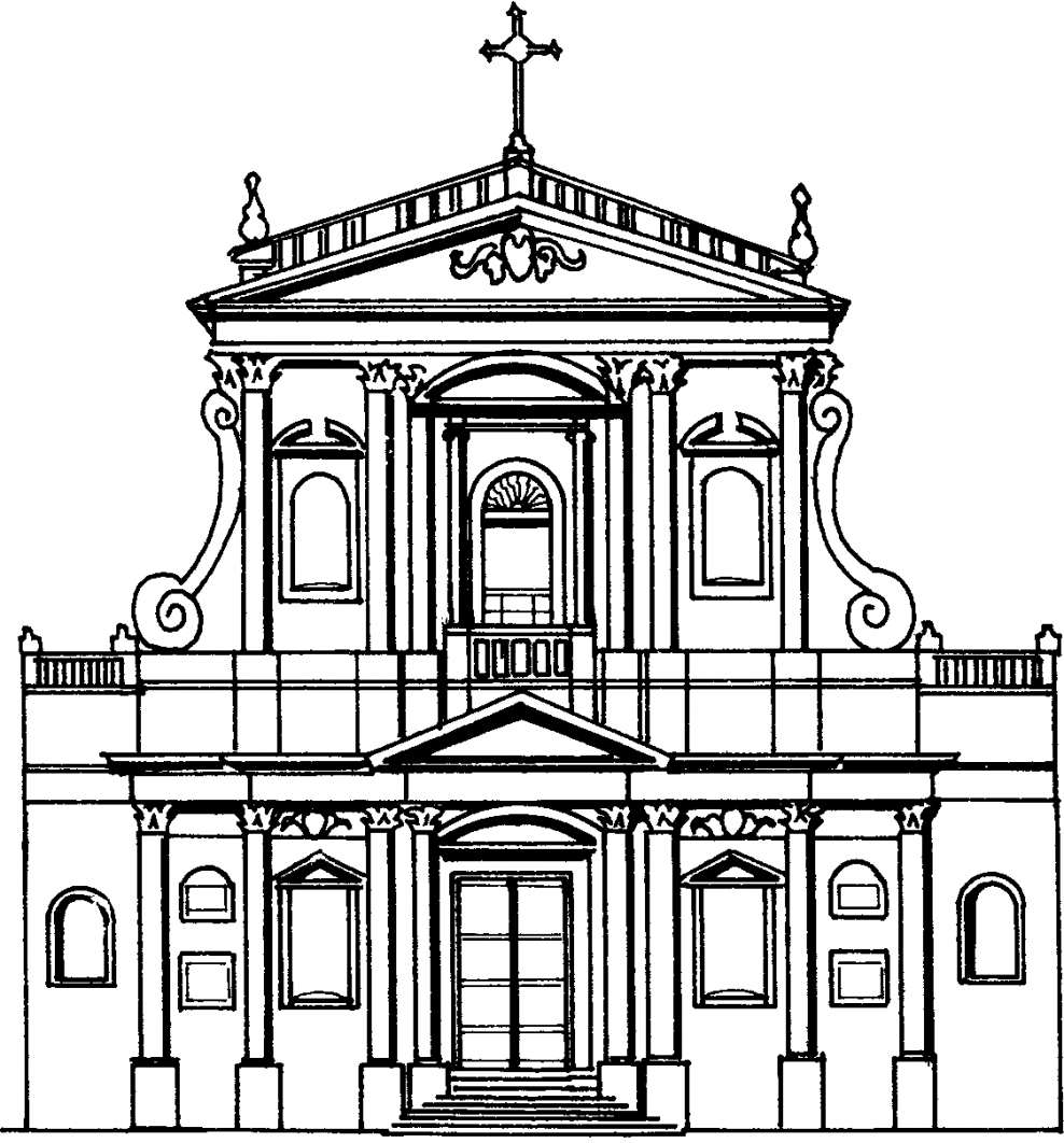 Рисунок 5 класс барокко. Фасад церкви Святой Сусанны стиль. Иль Джезу фасад.