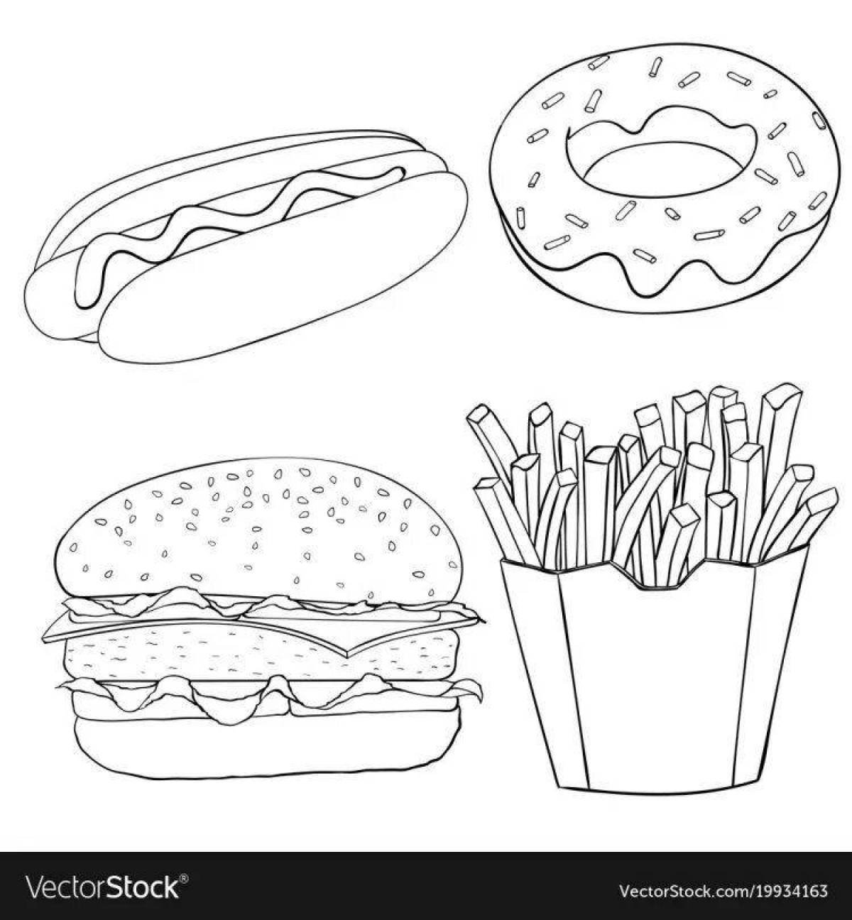 Еда карандашом легко. Раскраски фаст фуд. Раскраски для срисовки еда. Раскраска бургер. Раскраска гамбургер.
