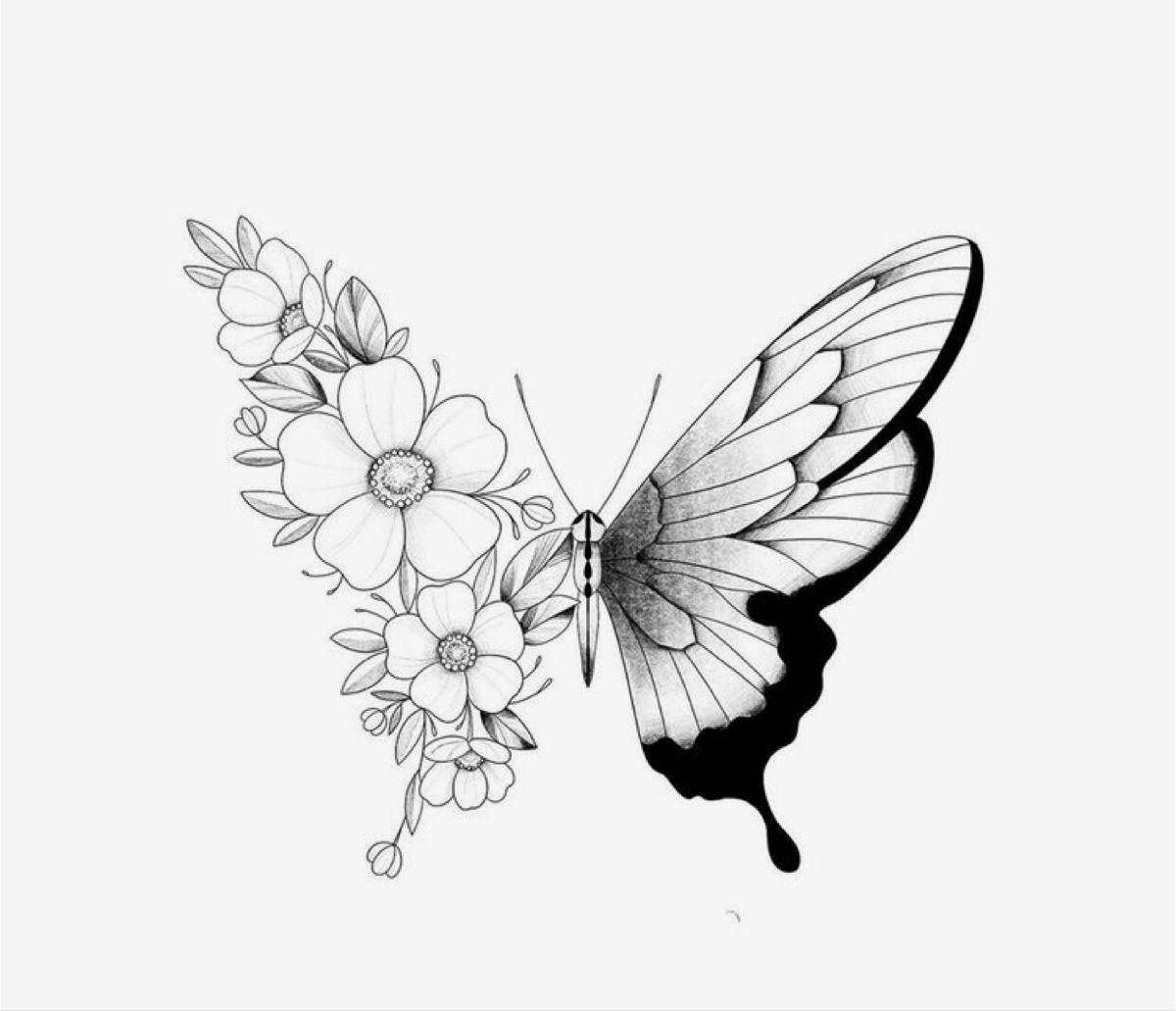 Эскиз бабочки минимализм