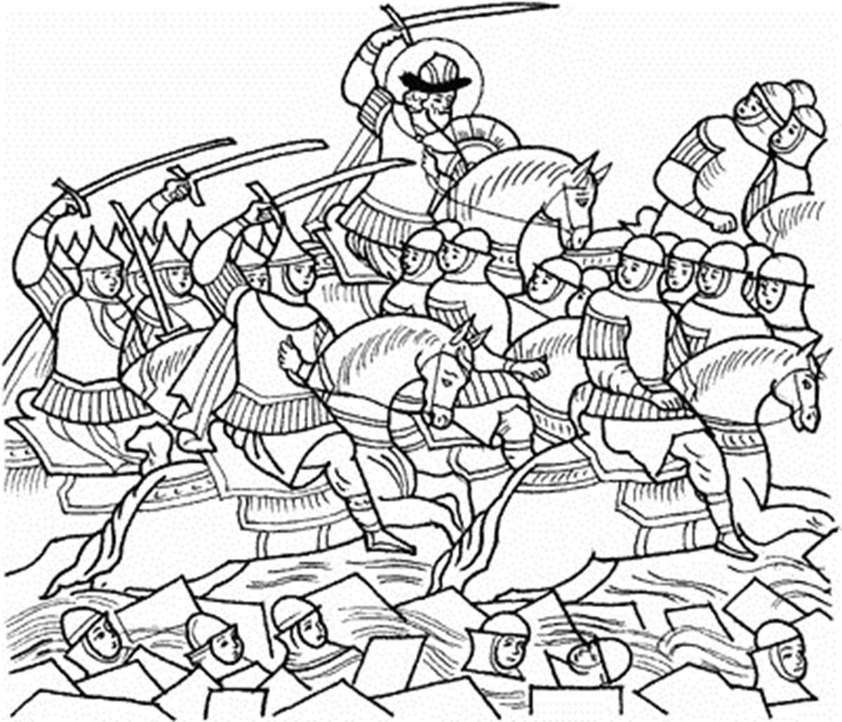 Рисунок эпизода куликовской битвы
