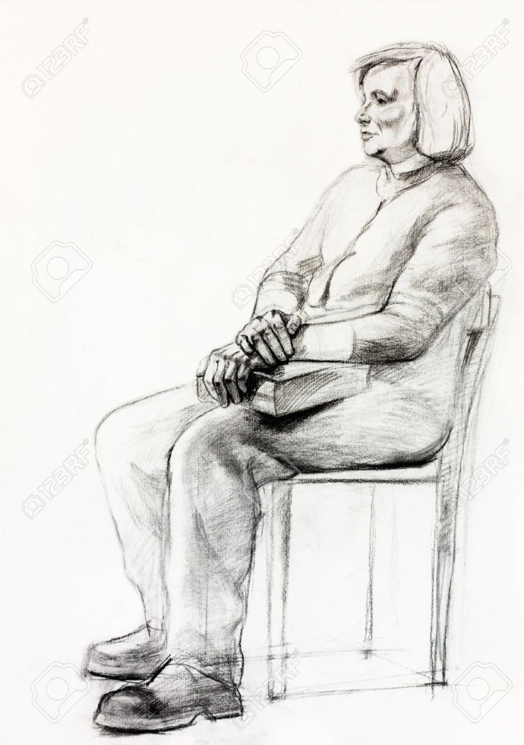Эскиз человека сидящего на стуле
