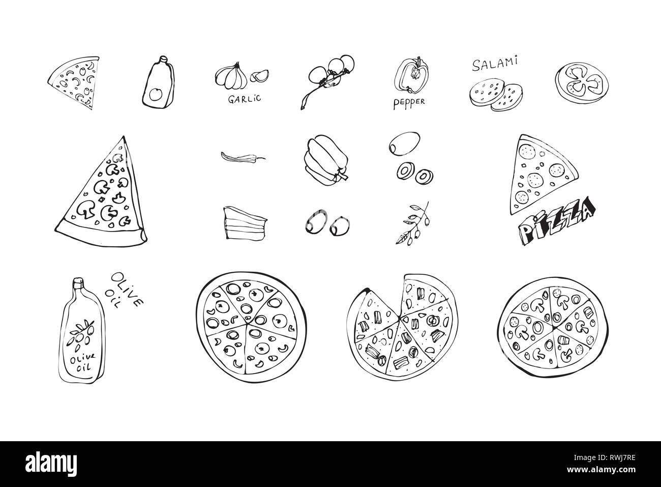 Ингредиенты для пиццы раскраска - 55 фото
