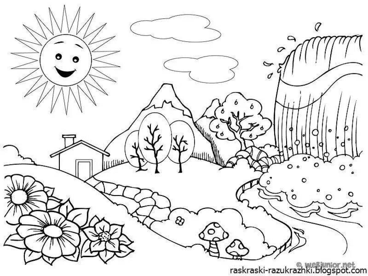 Раскраски для детей 6 7 природа. Раскраска природа. Раскраска пейзаж. Раскраска природа для детей. Весенние раскраски для детей.
