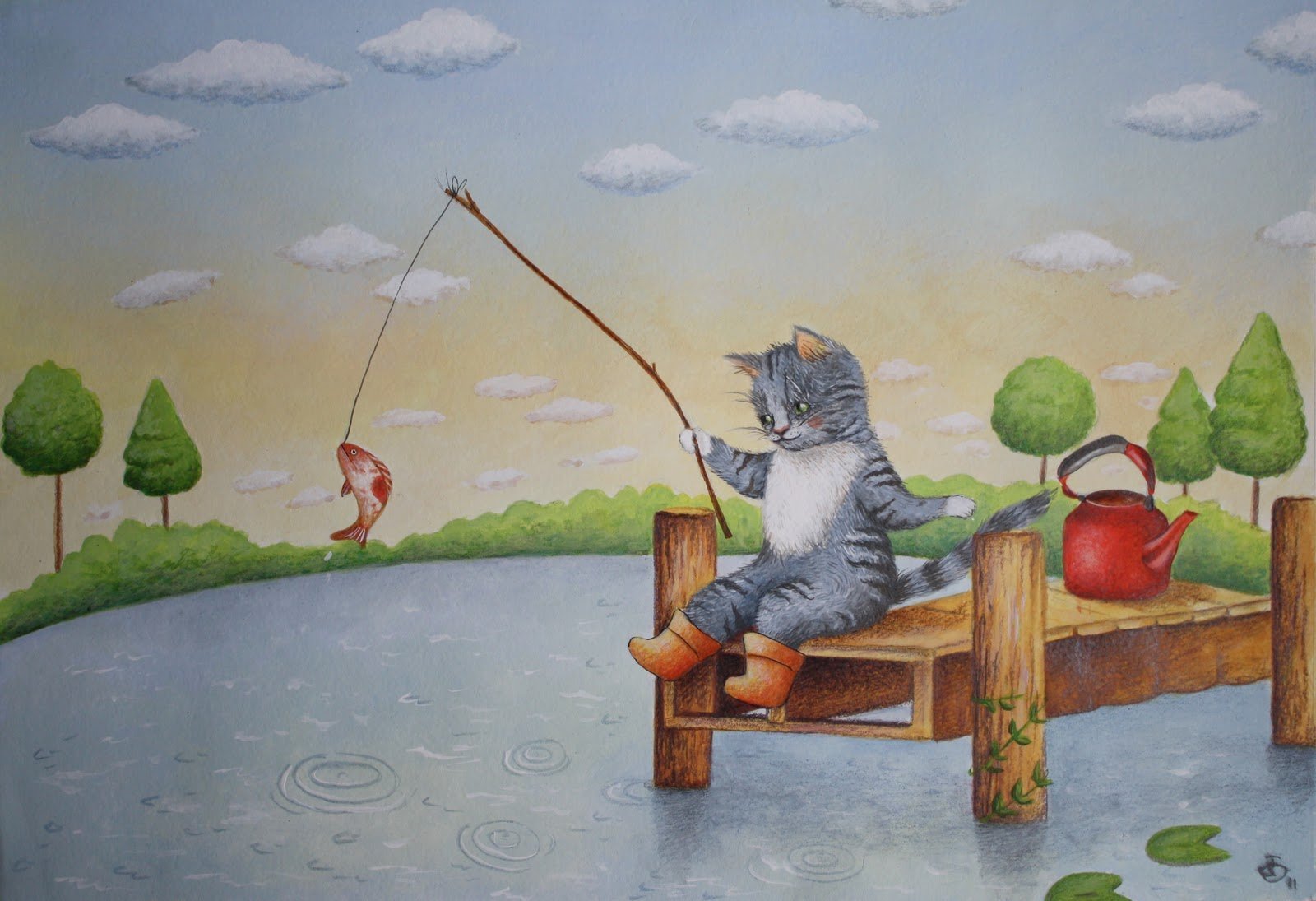 Вася ловит рыбу. Кот с удочкой. Кот Рыбак. Кот ловит рыбу. Коты на рыбалке.