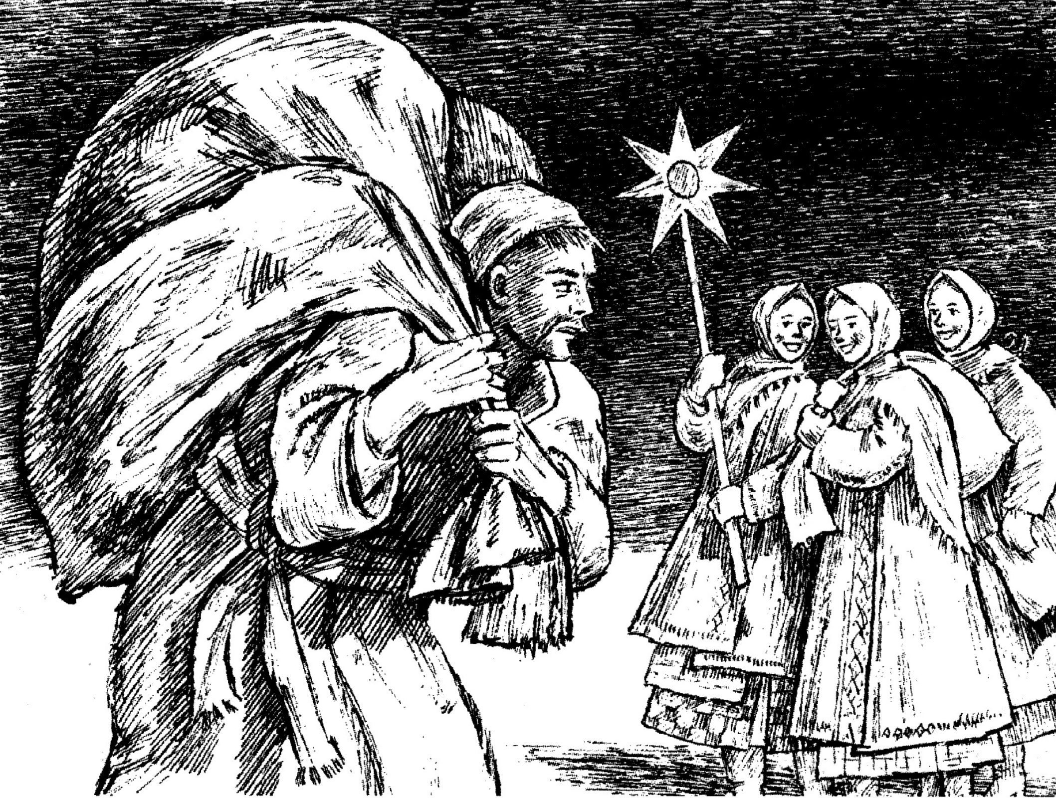 Ночь перед рождеством мешки. Раскраска ночь перед Рождеством Гоголь. Ночь перед Рождеством Гоголь иллюстрации к произведению. Гоголь ночь перед Рождеством иллюстрации чёрно белые. Гоголь иллюстрации к произведениям вечера на хуторе.