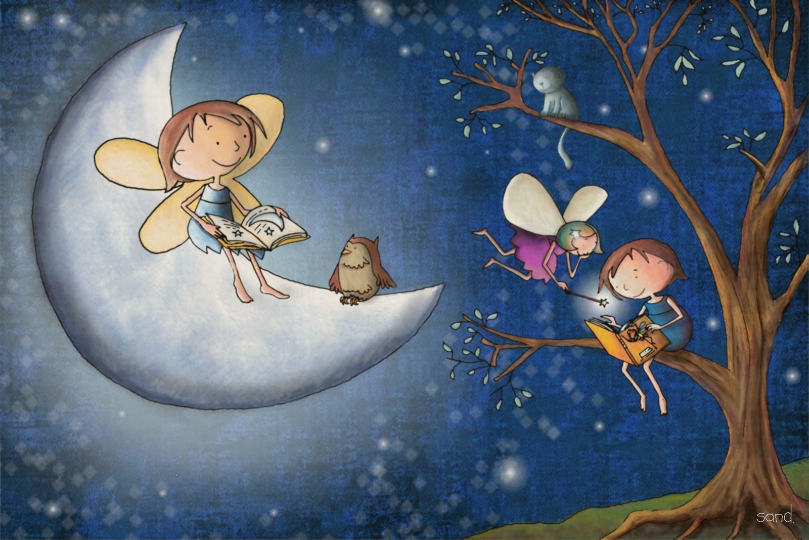 Веселая ночь читать. Сказочный сон. Волшебные иллюстрации. Детские сны. Сказочная ночь.