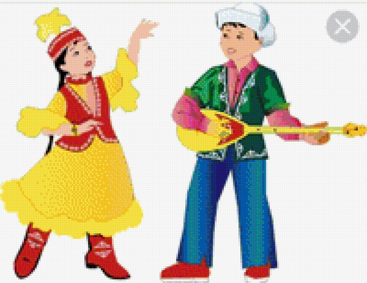 Казахский национальный костюм рисунок для детей