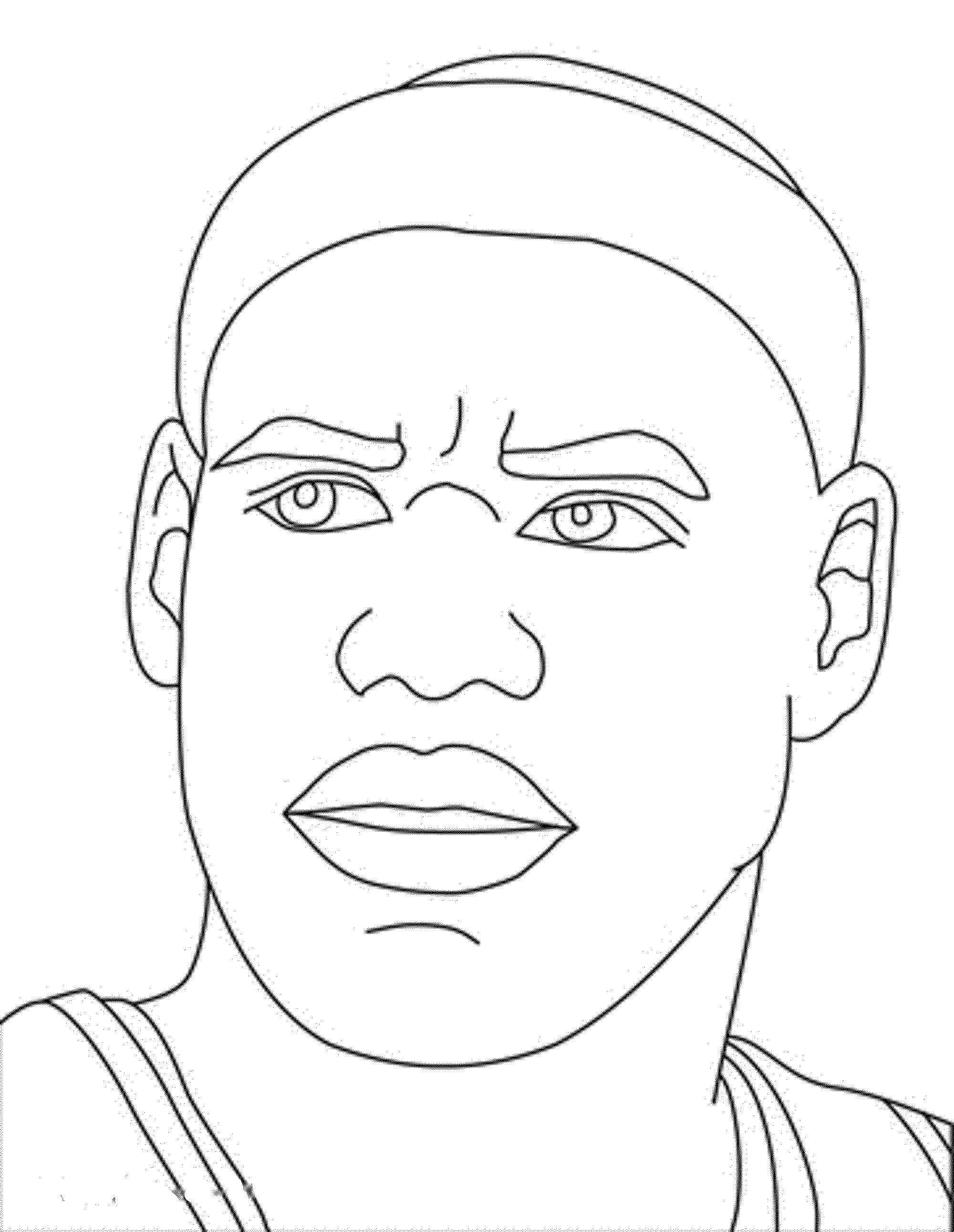 Лицо для раскрашивания. Рисунок Леброна Джеймса. Стефен карри карандашом.