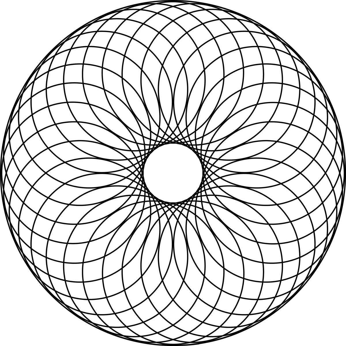 Рисунки с большим кругом. Узор в круге. Круглый узор. Узор их окружностей и линий. Узор из окружностей.