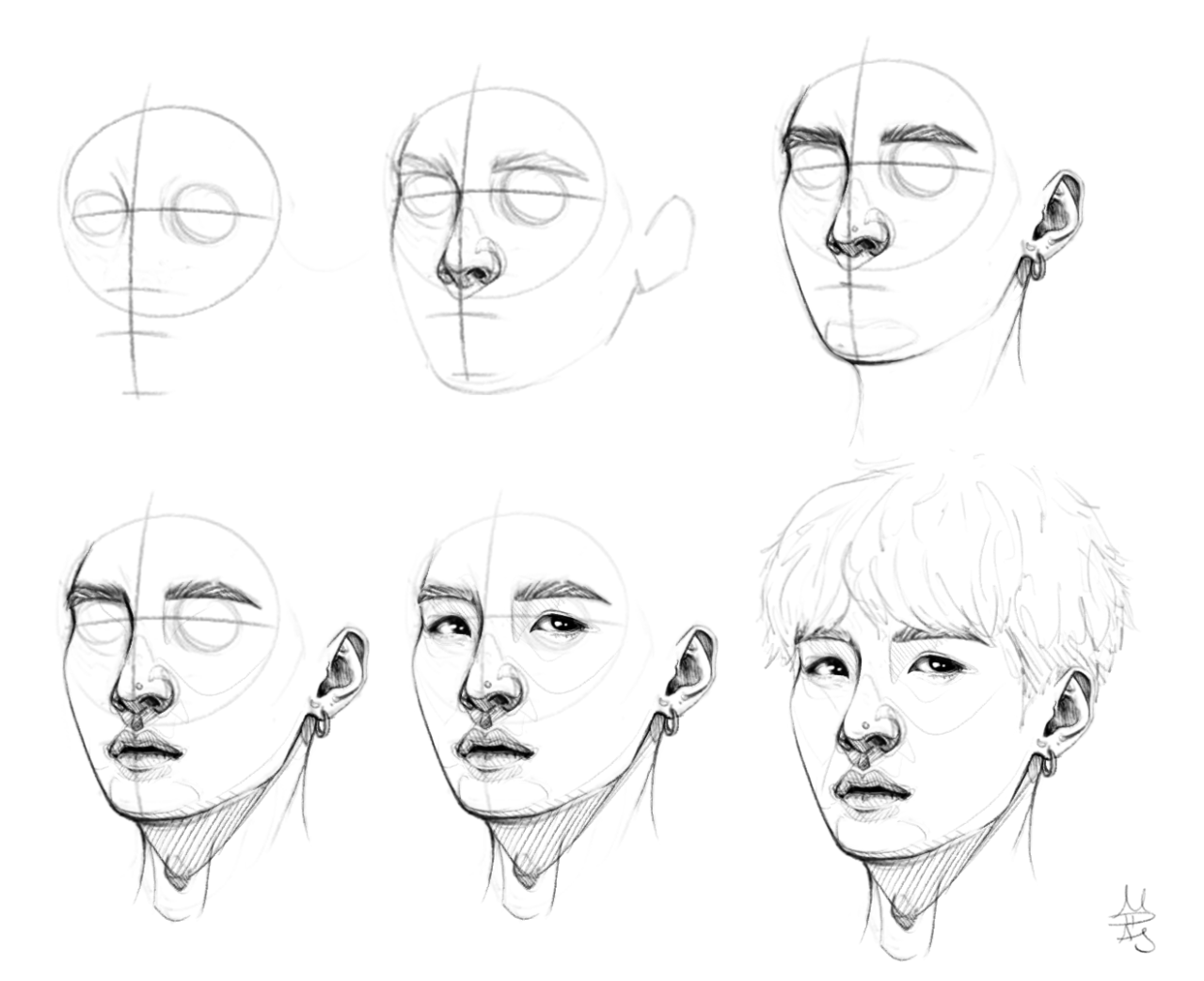 Рисунок лица 1 3. Референсы БТС лица. Рисование лица человека. Зарисовки лица человека. Набросок лица.