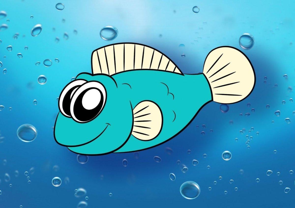 Рыба в воде рисунок