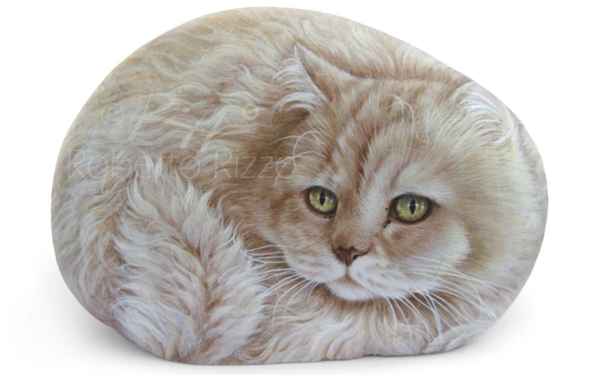 Рисунок на камне кот