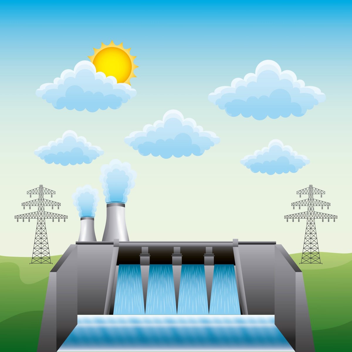 Рисунок гидроэлектростанция