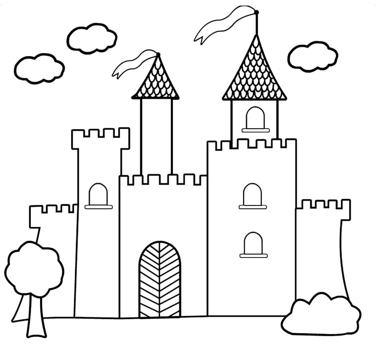 Раскраска средневековый замок