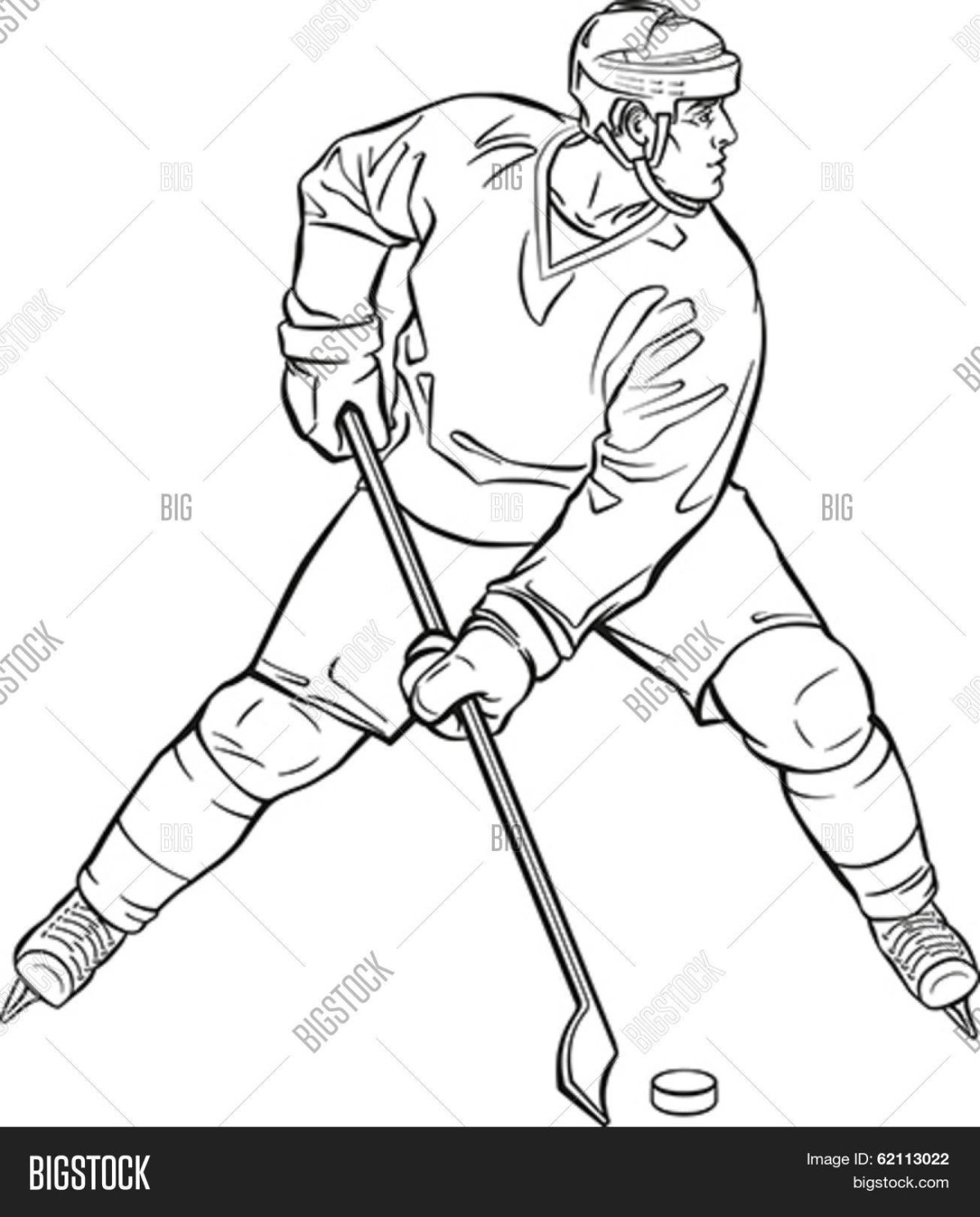 Хоккеист нарисованный