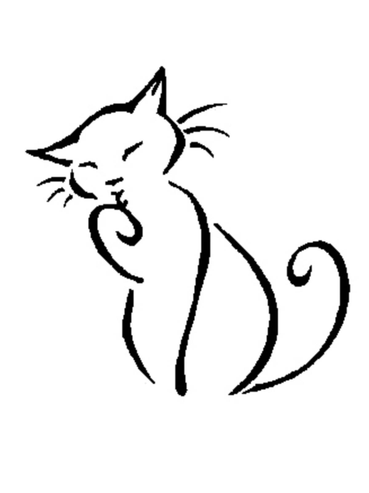 Рисунок одной линией кошка