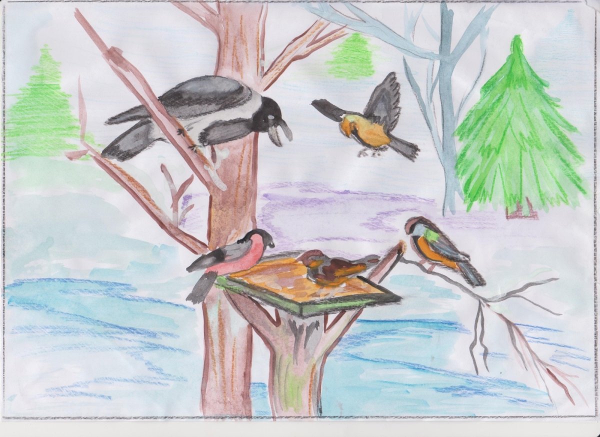 Рисунок на тему птицы родного края
