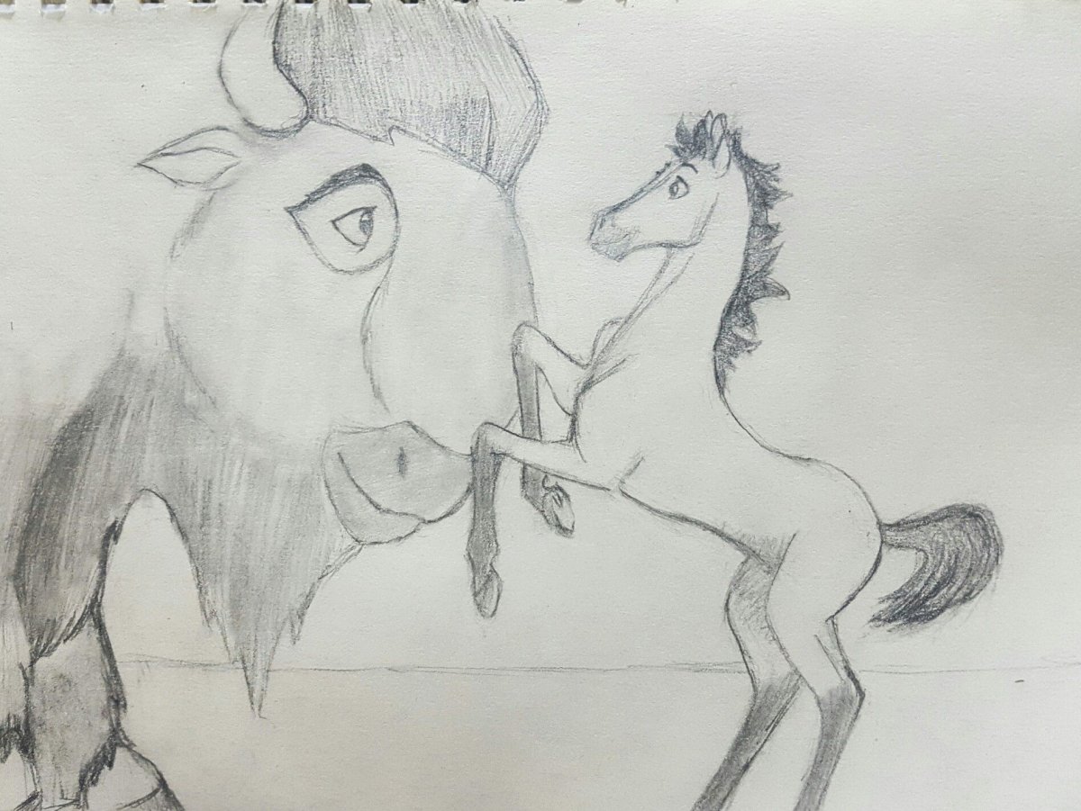 Лошадь рисунок карандашом легко