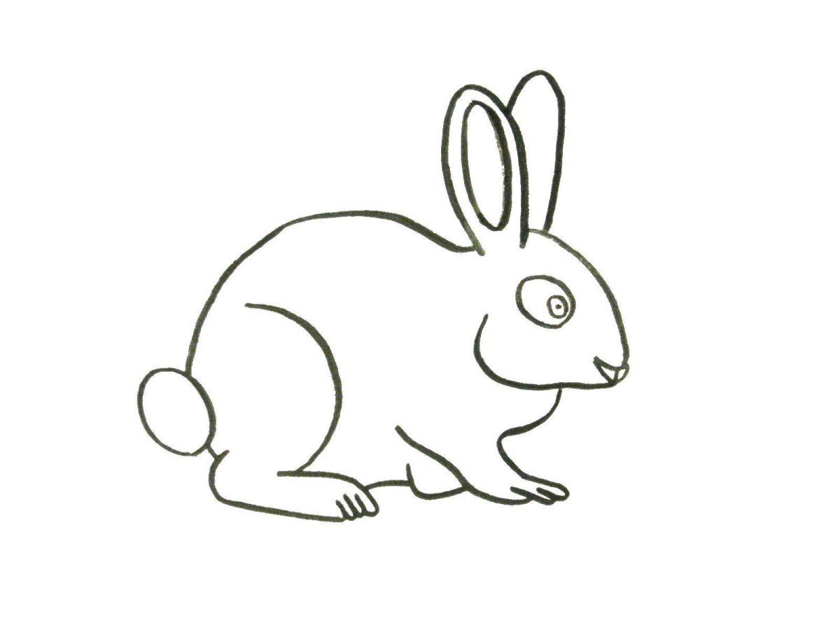 Рисунки зайца легкие
