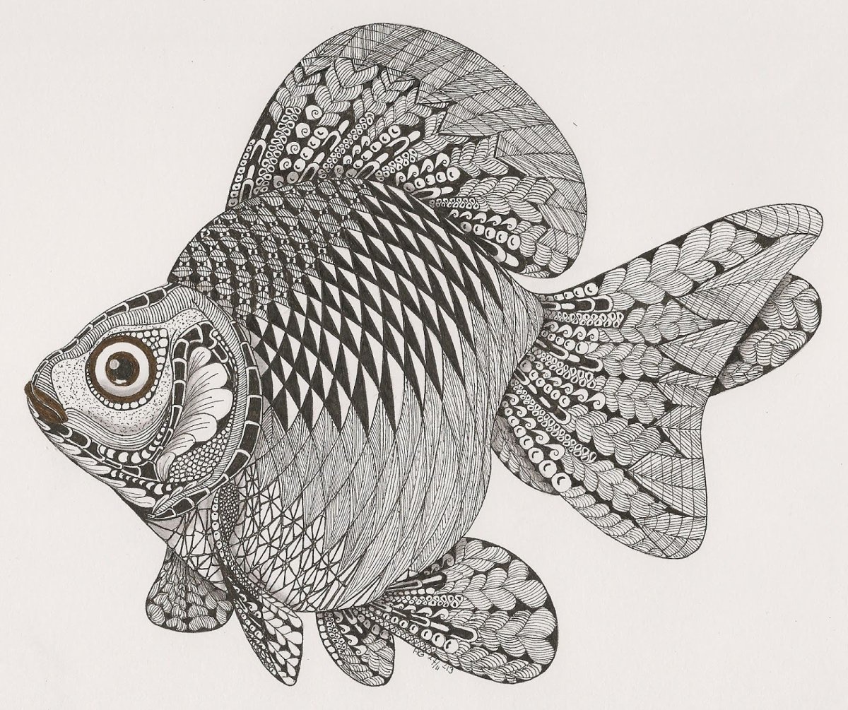Рыба с узорами рисунок