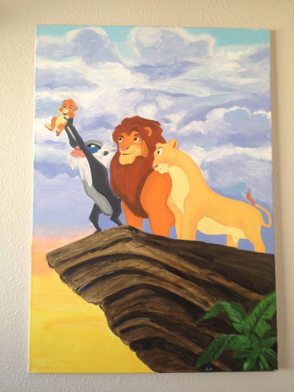 Рисунок на скале король лев