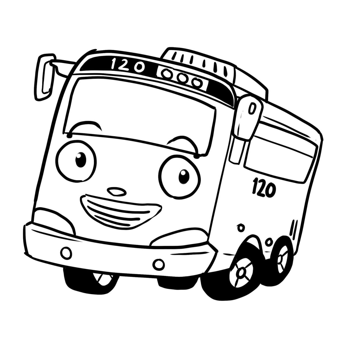 Автобус тайо раскраска