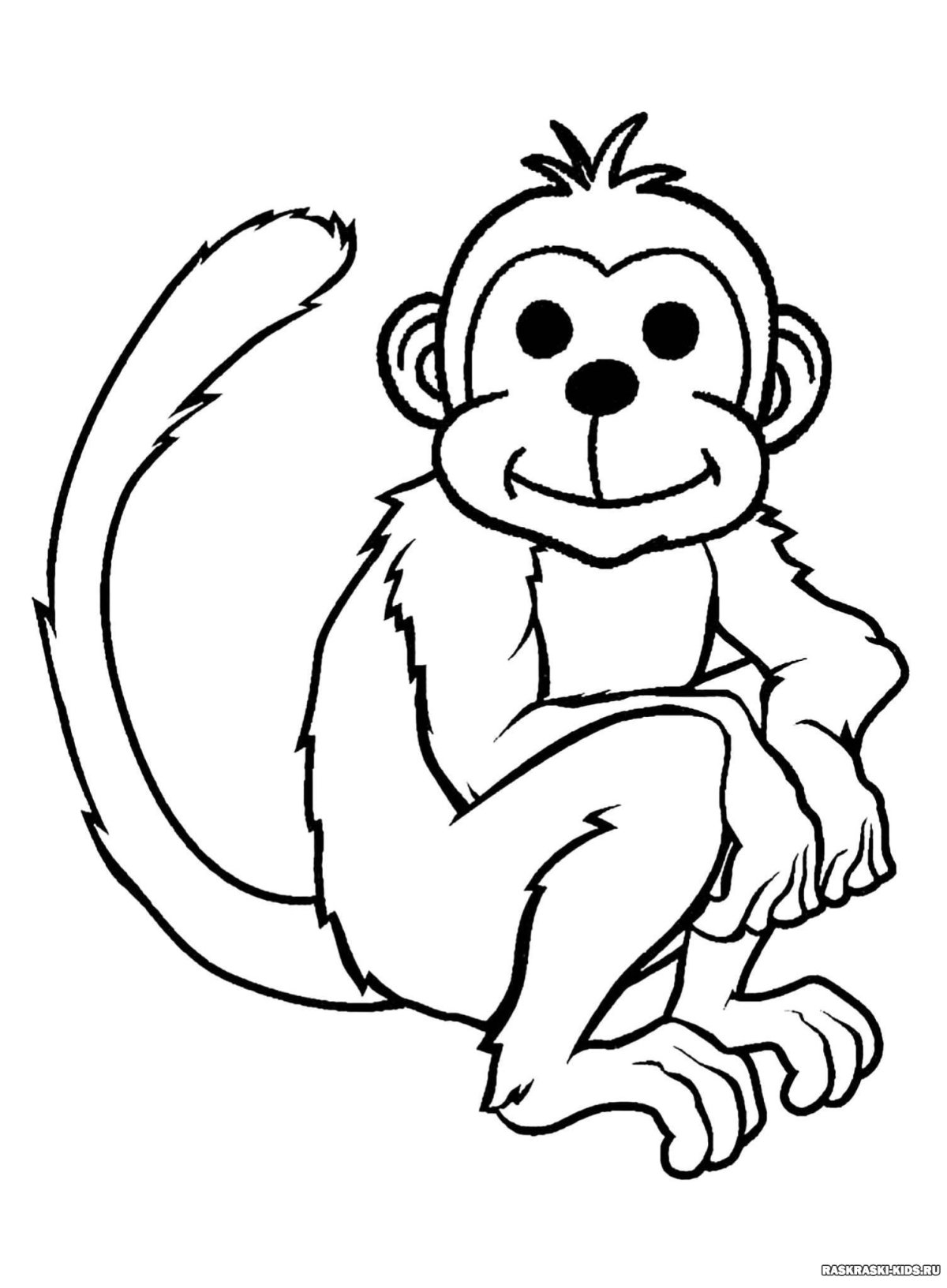 Черно белый рисунок обезьяна