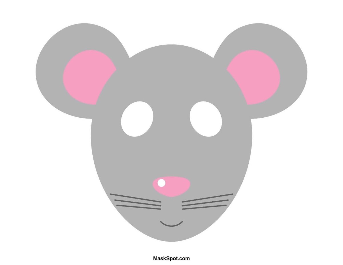 Маска раскраска мышка