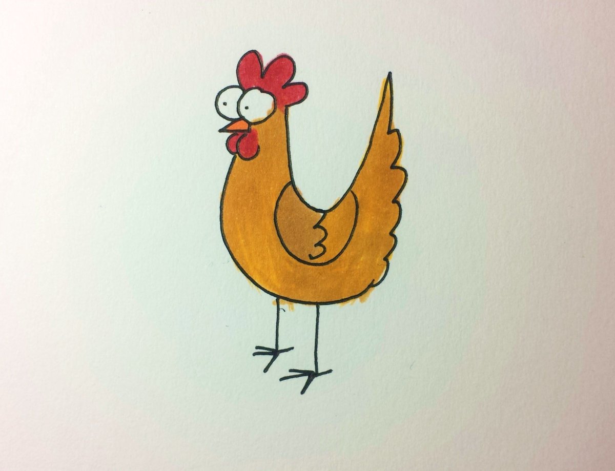 Рисунки курицы для срисовки