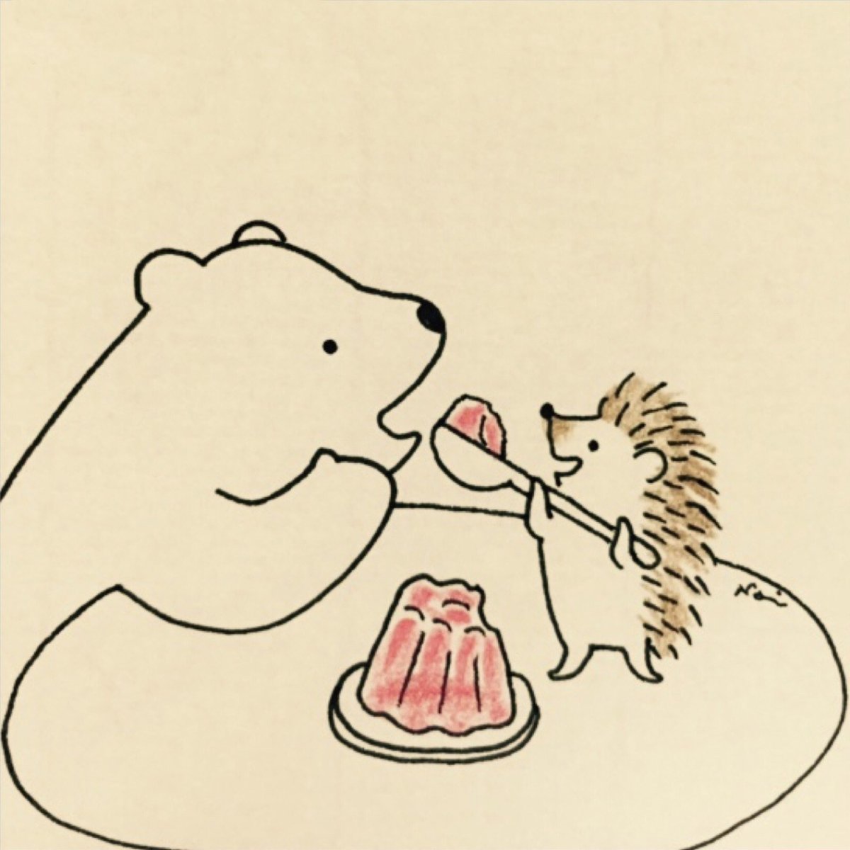 Рисунок ежик с медведем