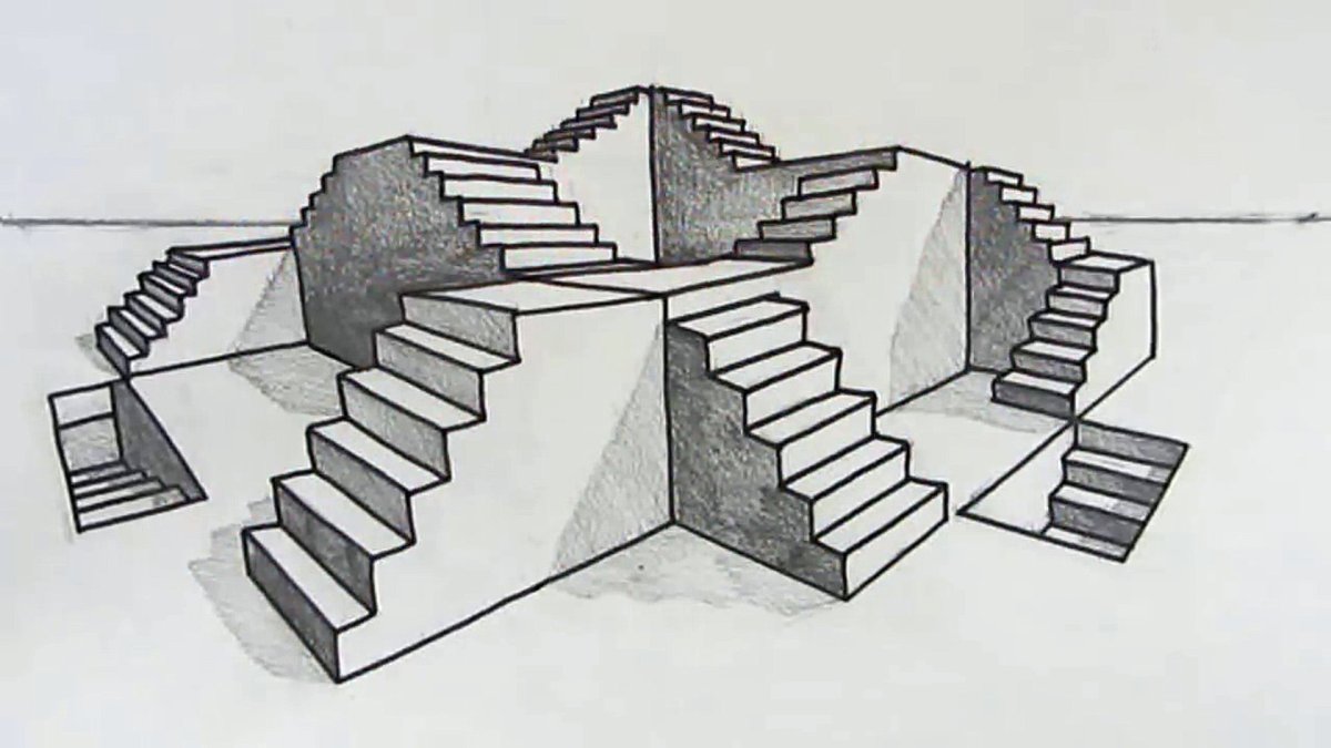 Рисунок лестница в перспективе