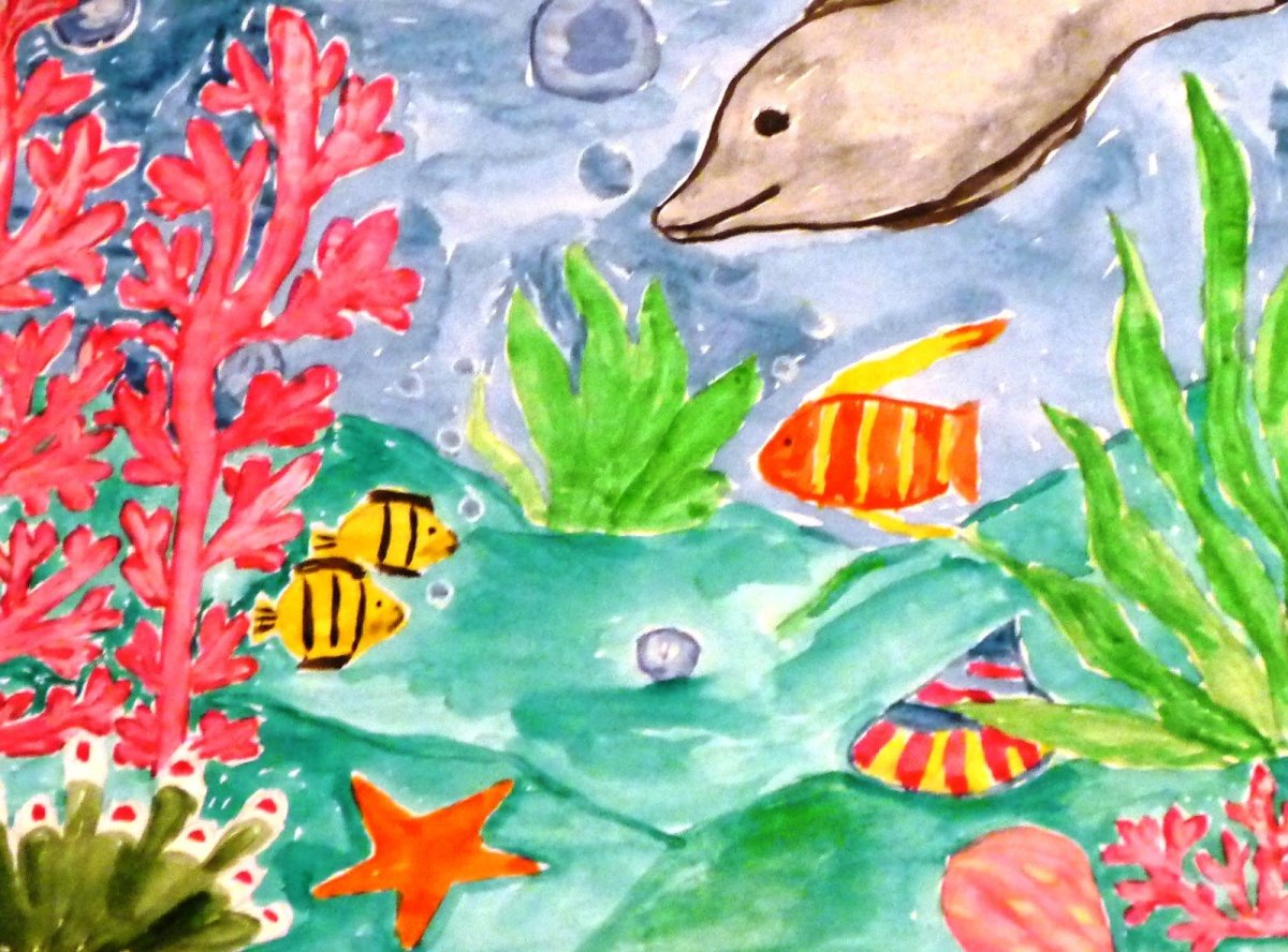 Подводный мир рисунок в садик