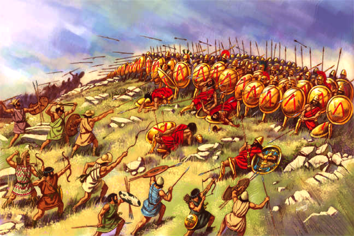Войны между римлянами. Битва при Платеях в древней Греции. Гоплиты фаланга спартанцы.