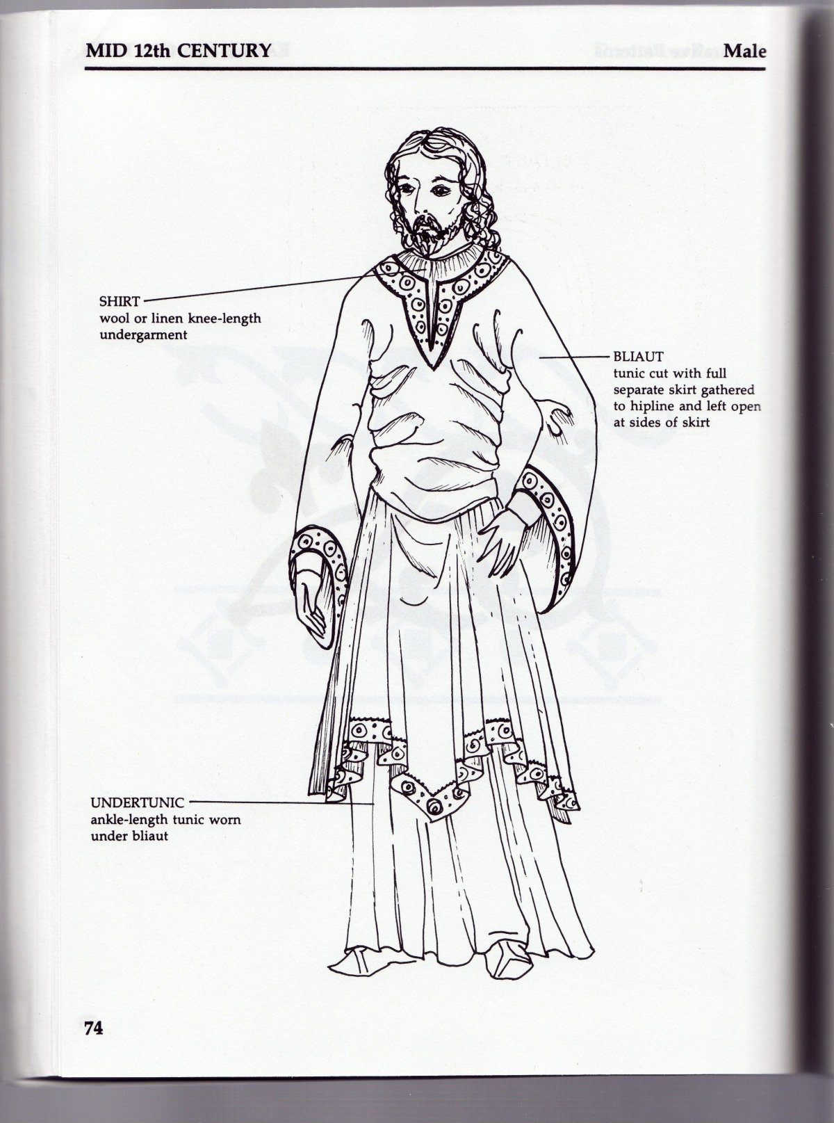 Средневековая одежда рисунок мужская