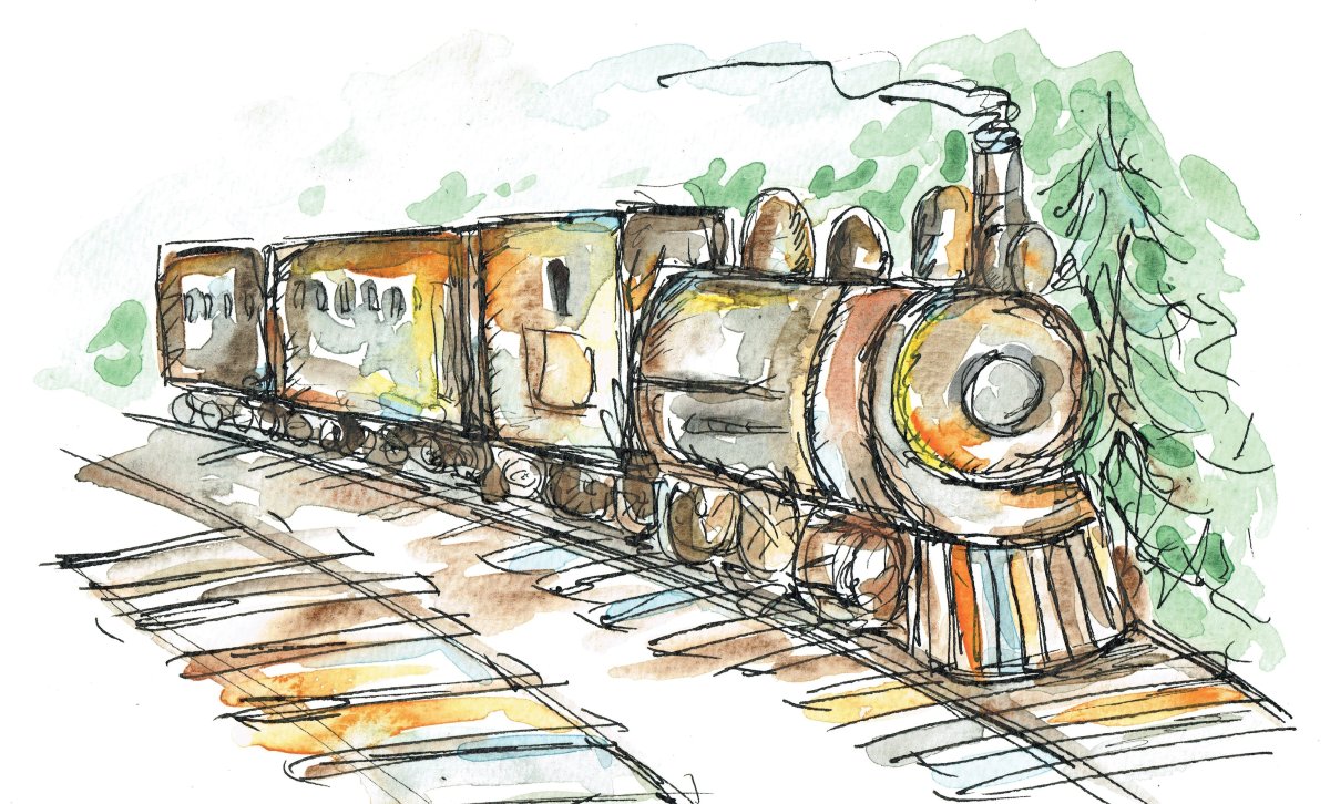 Рисунки поезда карандашом легкие