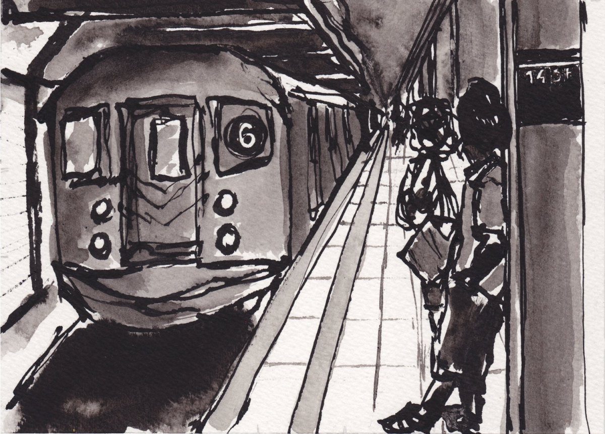 Нарисованный поезд метро
