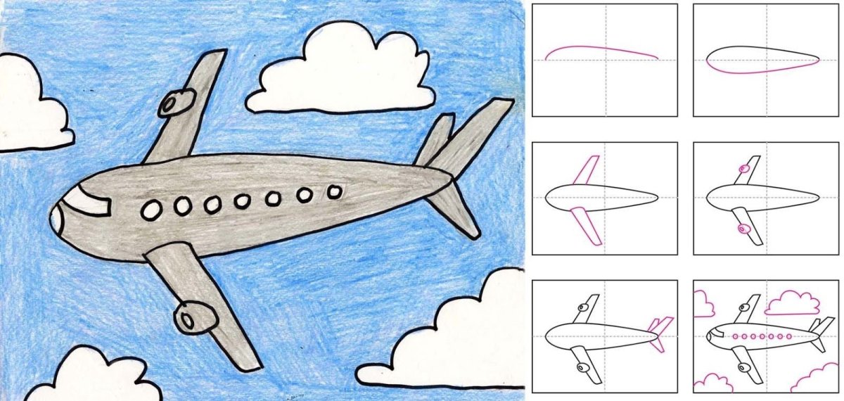 Рисунки самолетов для срисовки