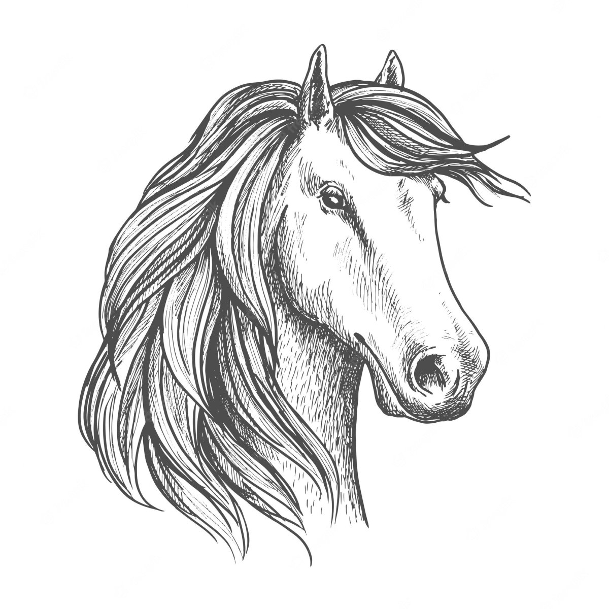 Рисунок голова лошади
