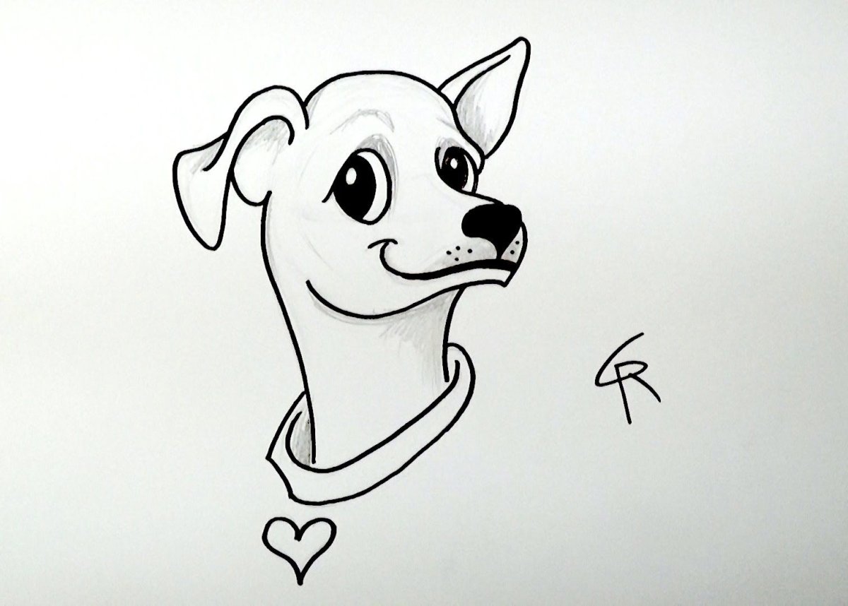 Маленький легкий рисунок собаки