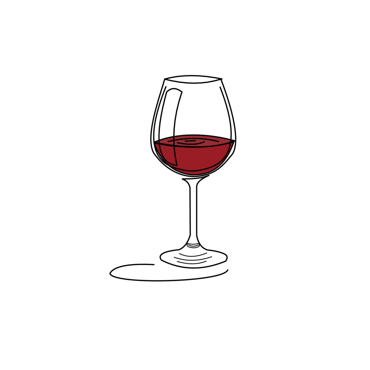 Нарисованный бокал вина