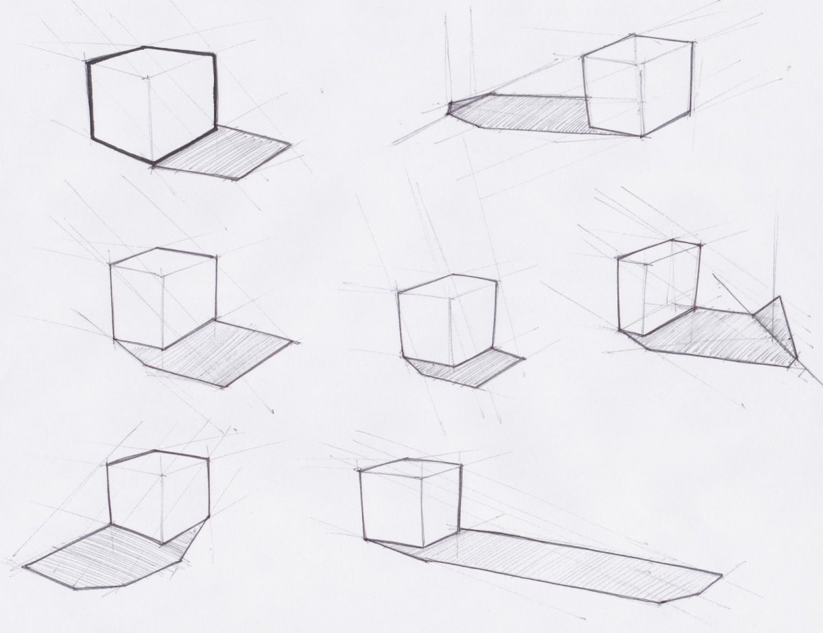 Рисунок гипсовый куб