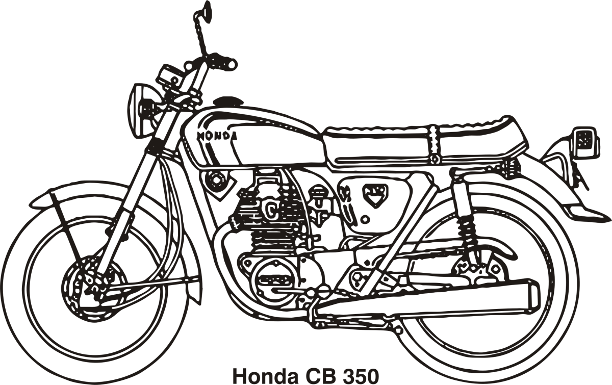 Раскраска мотоцикл ИЖ Планета 5. Двигатель Honda CB 750 чертеж. Хонда 350 мотоцикл. Honda CB 750 рама чертеж.