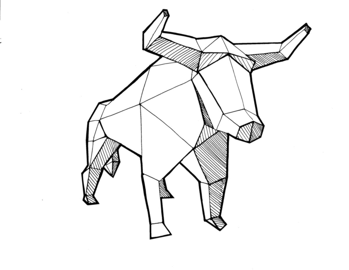 Животное из геометрических фигур рисунок