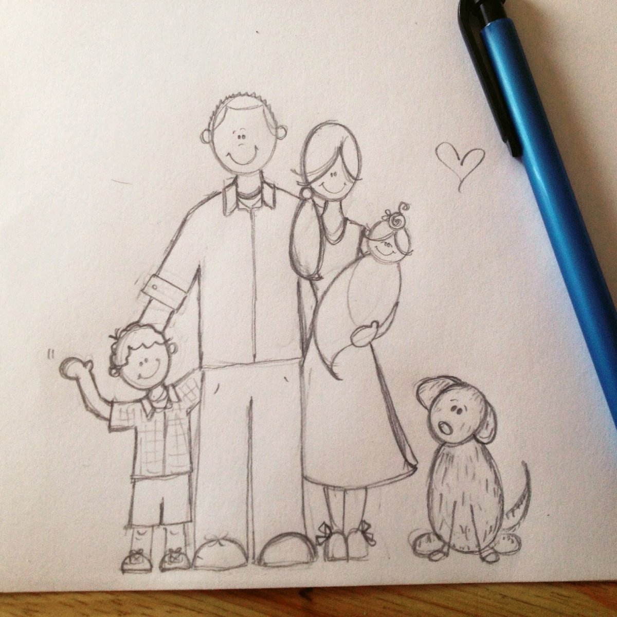 Самый легкий рисунок семьи